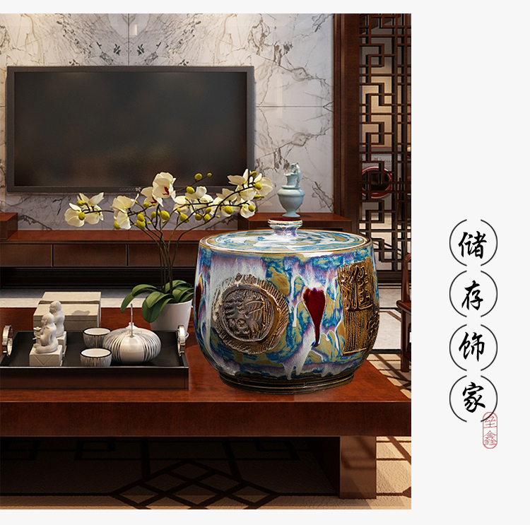 Ricer box barrel jingdezhen ceramic household with cover (50 kg/pack tank caddy fixings sealed as cans