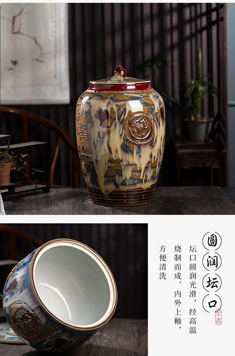 Ricer box barrel jingdezhen ceramic household with cover (50 kg/pack tank caddy fixings sealed as cans