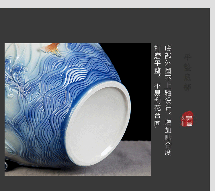 Jingdezhen ceramic household seal wine jar 20 jins in the process of creative leap it bottle furnishing articles