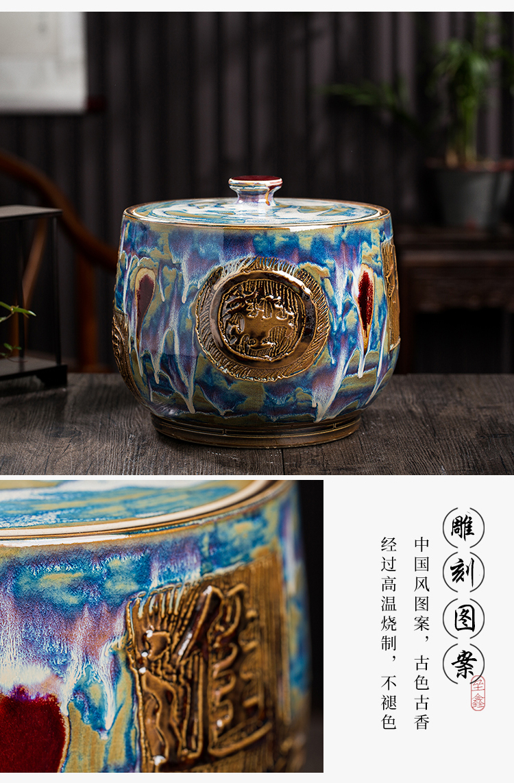 Ricer box barrel jingdezhen ceramic household with cover (50 kg/pack tank caddy fixings sealed as cans