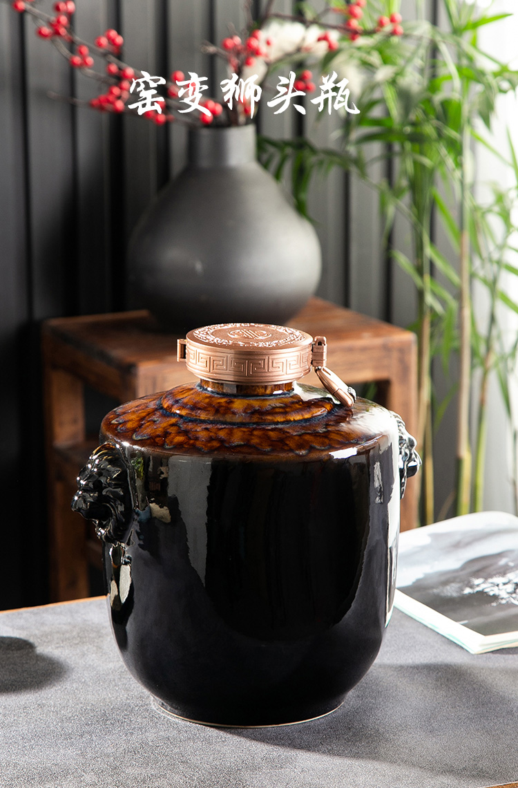 Jingdezhen ceramic household seal wine jar hoard 3/5/10/20/30 jin hip flask the an empty bottle mercifully wine