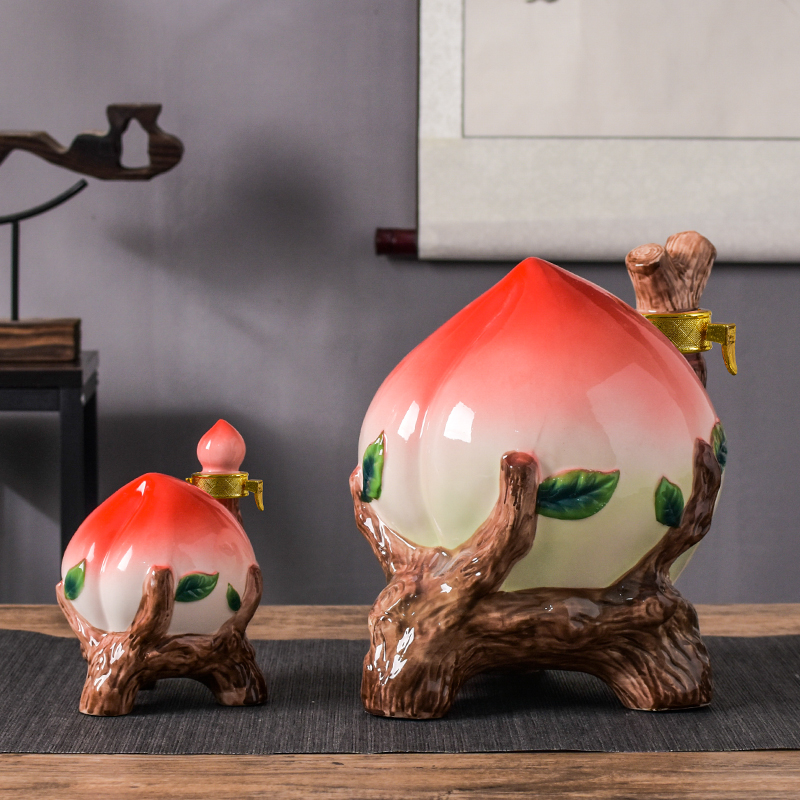 Empty wine bottle furnishing articles of jingdezhen ceramic peach hip 1/5/10 jin creative process good wine