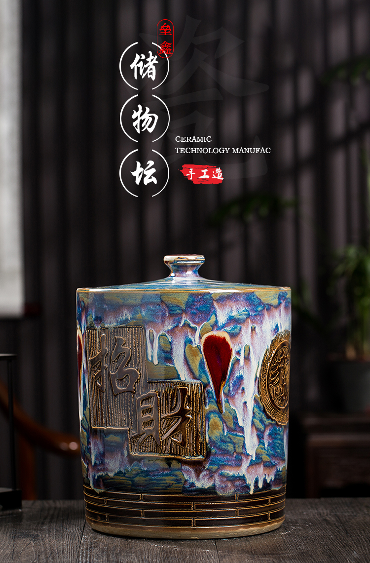 Ricer box barrel jingdezhen ceramic household with cover (50 kg/pack tank caddy fixings sealed as cans