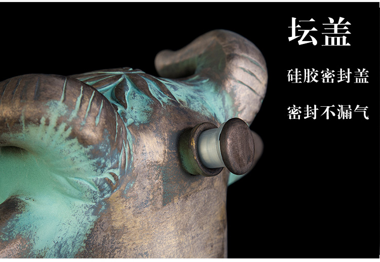 Bottle home furnishing articles 5 jins of jingdezhen ceramics with imitation bronze 12 zodiac hip mercifully wine jar