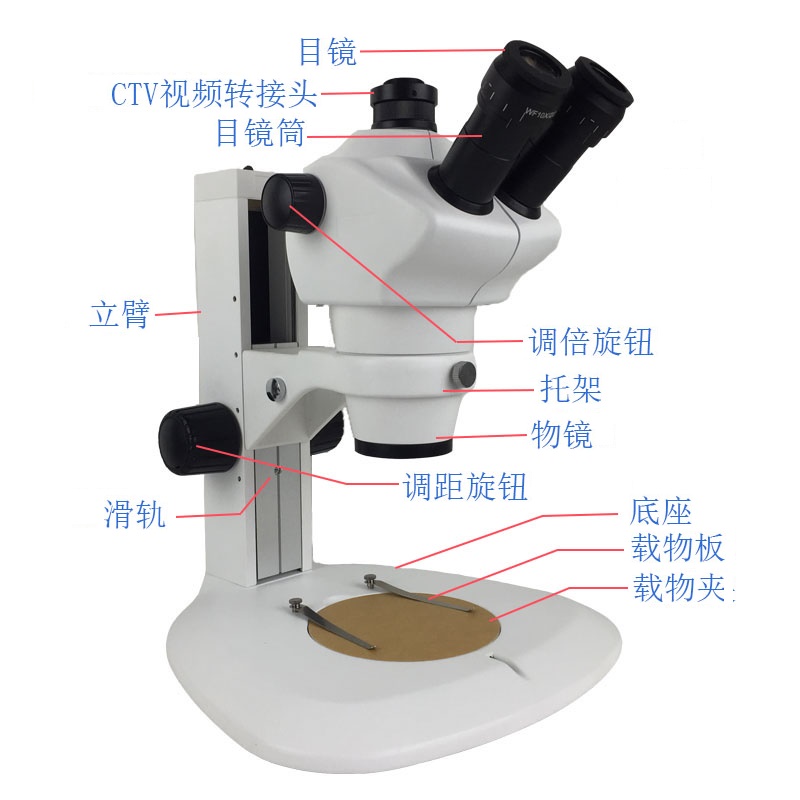 Three-purpose microscope 8-50 times mobile phone repair scientific research Observation ZOOM0850 send light source liquid crystal screen repair