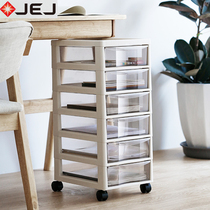 Japan JEJ filing cabinet office drawer storage cabinet A4 transparent mobile book plastic cabinet nail locker