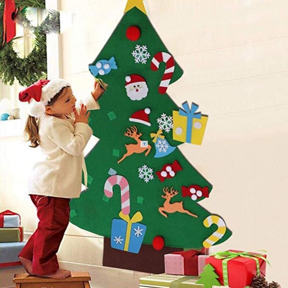 DIY Felt Christmas Tree Family Wall Hanging Decoration