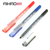 Hobby 47920 Large capacity 0 5mm black water pen Gel pen Student stationery triangle rod signature pen red and blue