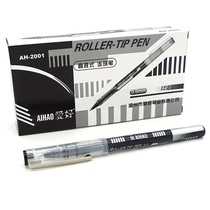 Hobby AH-2001 straight liquid ball pen Bullet gel pen Water pen Office signature pen black 12 pcs