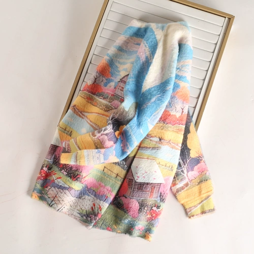 Детский длинный бархатный демисезонный двусторонний окрашенный базовый приятный телу свитер, средней длины, в западном стиле