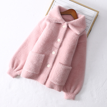 Girls cardiovert autumn and winter clothing sweater jacket CUHK Scout child thickened stitch cardiovert 2022 new baby foreign air