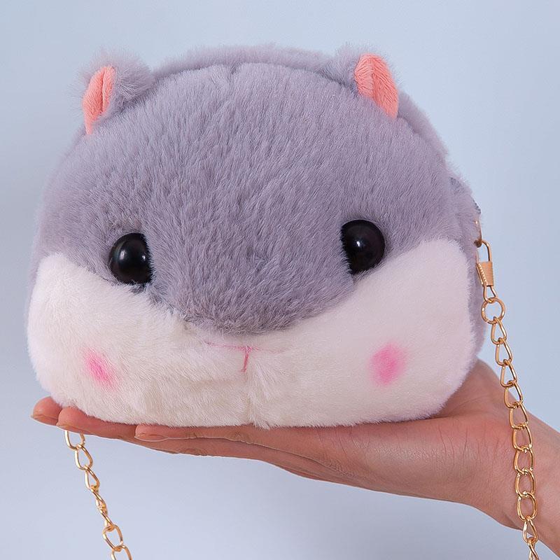New Cute Little Hamster Crossbody Bag Chain Shoulder Bag Plush Doll Small Bag Girl's Coin Purse Gift for Girls