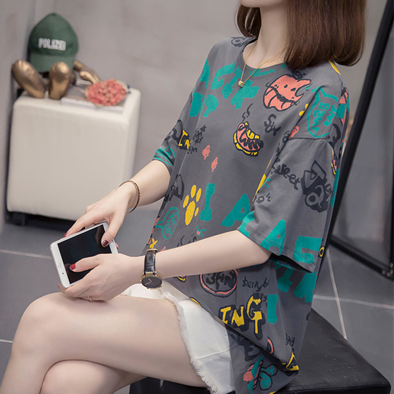 2026 Summer New Style Plus Size Pure Cotton Short-Sleeved T-Shirt for Women, Loose Fit, Slimming, Tummy-Covering Top for Women