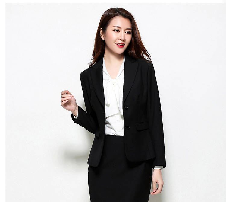 2019 nữ mới Slim chuyên nghiệp mặc đồ hai dây cho phụ nữ áo nhỏ phù hợp với áo khoác nữ cổ trắng tay dài nhỏ phù hợp - Bộ đồ quần áo bộ thu đông nữ đẹp