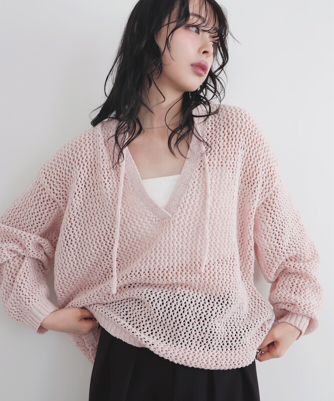 Japanese Brand Li*N Popular Hollow-Out Knit Cover-Up Sweater Japanese Brand Li*N Popular Hollow-Out Knit Cover-Up Sweater