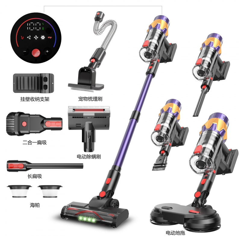 Wireless High-Suction Vacuum Cleaner, New Model for Home Use, Vacuuming, Mopping, Pet Hair, Three-In-One Handheld, Silent, High Suction