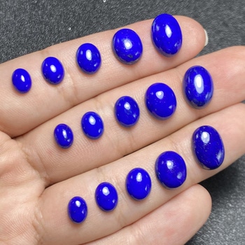 Natural lapis lazuli ring surface diy wire wound inlaid ring necklace necklace earrings flat oval bare stone accessories material