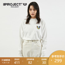 MOUSSY 2021 SPRING AND Autumn NEW PROJECT U ROUND NECK PRINTING LOOSE T-shirt WOMEN 010ESN90-1150