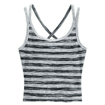 MOUSSY hot girl style back strap design retro striped suspender top for women 028GSZ80-0080