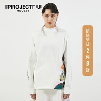 MOUSSY 2021 SPRING AND SUMMER NEW PROJECT U ROUND neck PERSONALIZED printing LOOSE T-shirt 010ESN90-1220