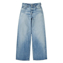 MOUSSY Retro distressed simple design lazy mid-waist wide-leg jeans for women 010GAA11-5330