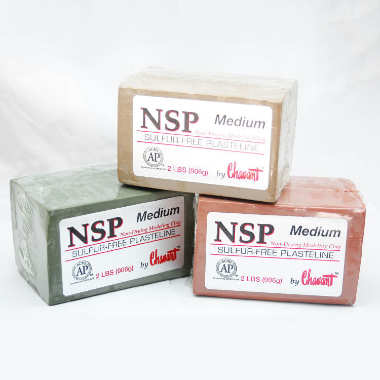 美國nsp脫硫油泥軟中硬2磅裝 Chavant高級雕塑特效化妝精雕油泥