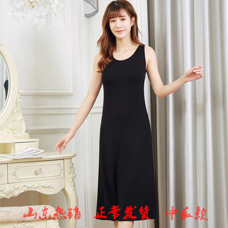 Vest Sleepwear Dress Woman Summer Thin New Medium Long Version Pure Cotton Modale Plus Size Easy Home Wear External Wear