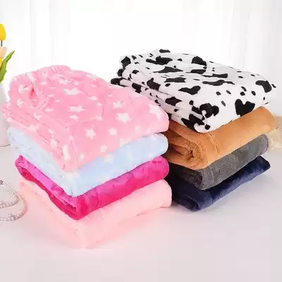 Winter men and women flannel coral velvet pajama pants home pants padded size 200 Jin loose plush plush