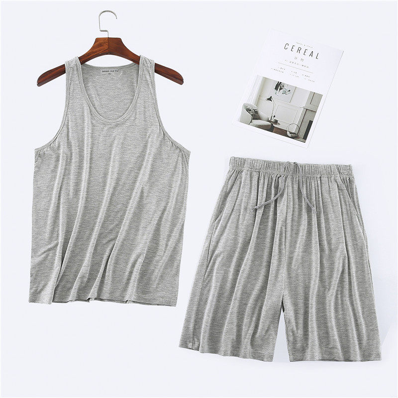 New Male Vest Suit Modale Elastic Big Draw Rope Sports Casual Home Sweatshirt Sleeveless Plus Fat