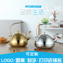 Thickened 304 stainless steel teapot with filter mesh restaurant hotel teapot induction cooker with bubble teapot