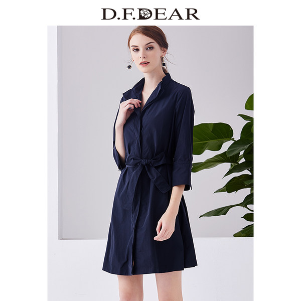 D.F.DEAR 德菲蒂奥 18年春季新款 OL风格 女式九分袖风衣外套 天猫优惠券折后¥269包邮(¥369-100)