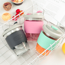 mojito glass cup with outer cup lid portable cup water cup female coffee office Cup