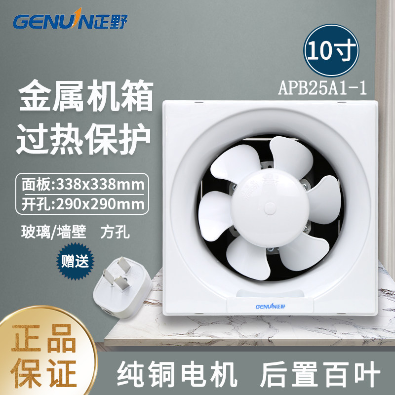 Positive Field Exhaust Fan 10 Inch Dressing Room Shutter Type Ventilator Kitchen Wall Half Plastic Exhaust Fan APB25A1