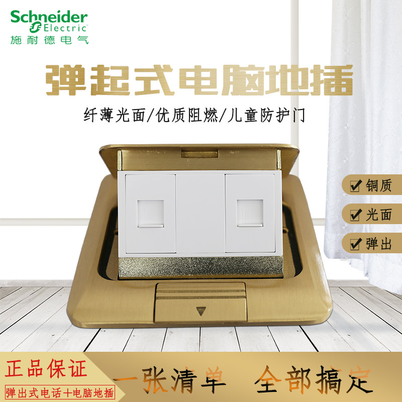 Schneider ground plug 225 Internet phone full copper waterproof weak electric ground socket dual phone computer ground plug