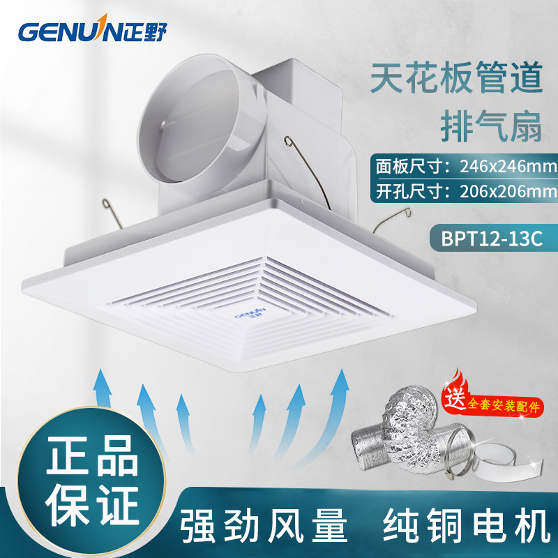 Positive Wild Exhaust Fan 8 Inch Dressing Room Ceiling Pipe Suction Top Style Kitchen Mute Ventilator BPT12-13C