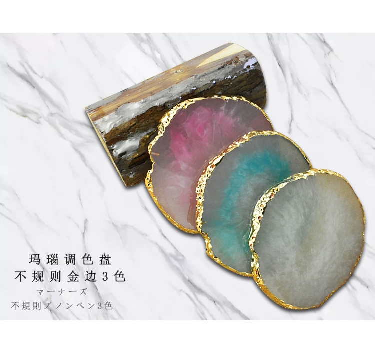 Nail Art Nhật Bản Crystal Nhựa Agate Palette Thực hành Công cụ Trang sức Sơn màu Ảnh chụp Bảng hiển thị - Công cụ Nail