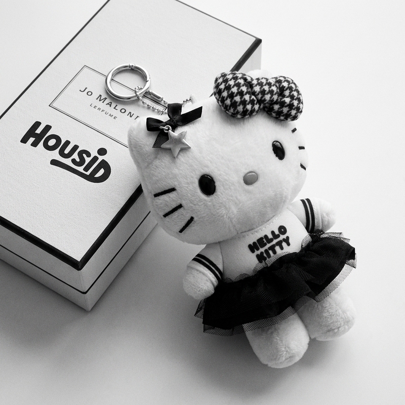 Japanese Housid Black and White School Uniform Kt Cat Bag Pendant Plush Doll Keychain Best Friend Birthday Gift