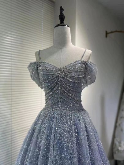 高级质感轻奢晚礼服2025新款气质重工主持人艺考比赛生日宴会长裙