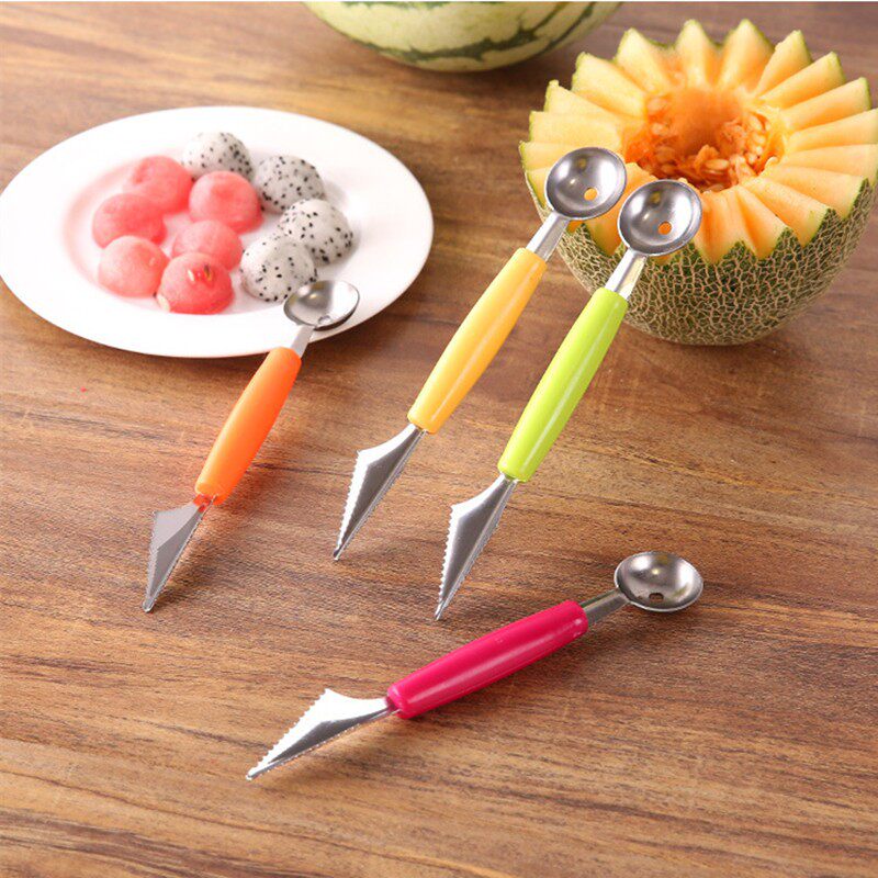 Stainless steel fruit digger cutting watermelon spherical fruit ball digger ice cream round spoon cutting carving knife