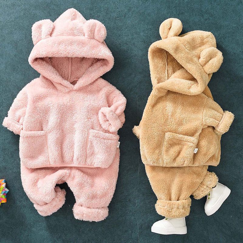 Baby Plush Suit 2023 Autumn Winter New Casual Outwear Cute Super Cute Clothes Men And Women Two Sets-Taobao