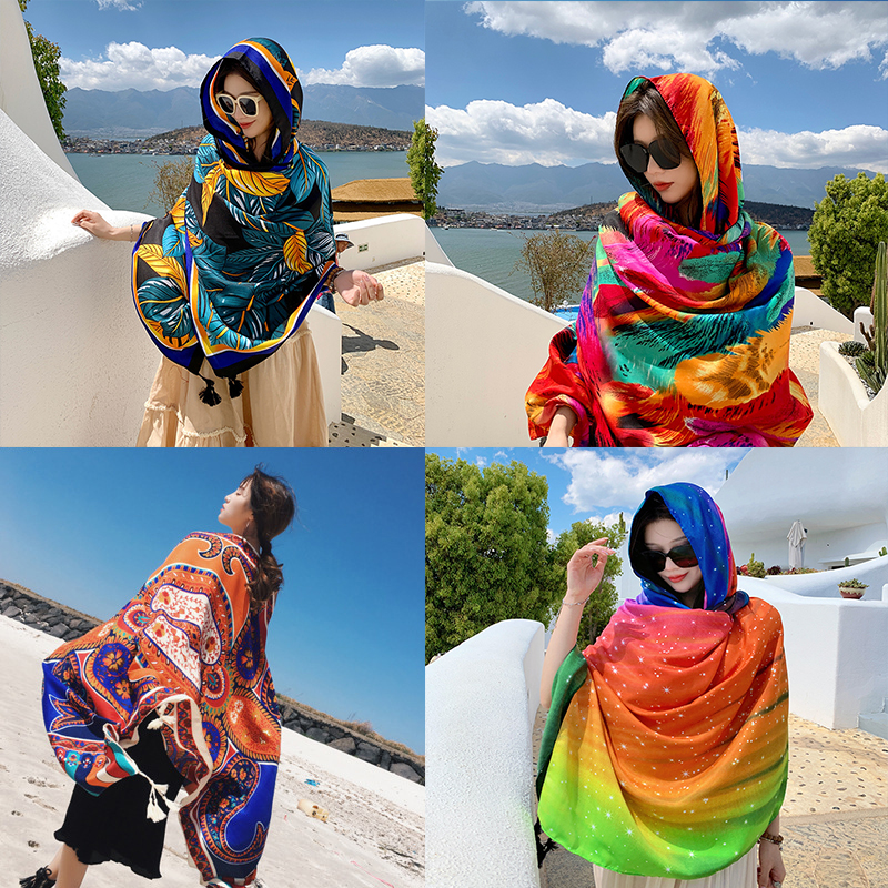Sun-proof dress dress outdoor female shawl summer seaside tourist anti-UV beach holiday thin scarf