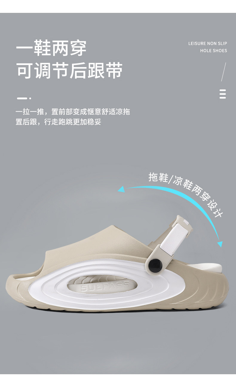 Отдых тапочки 拖鞋男夏季2025新款外穿踩屎感青少年网红超火防滑防臭运动凉拖鞋 See the sea
