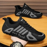 Летняя зимняя нескользящая спортивная обувь, черные рабочие кроссовки для отдыха, для бега, мягкая подошва