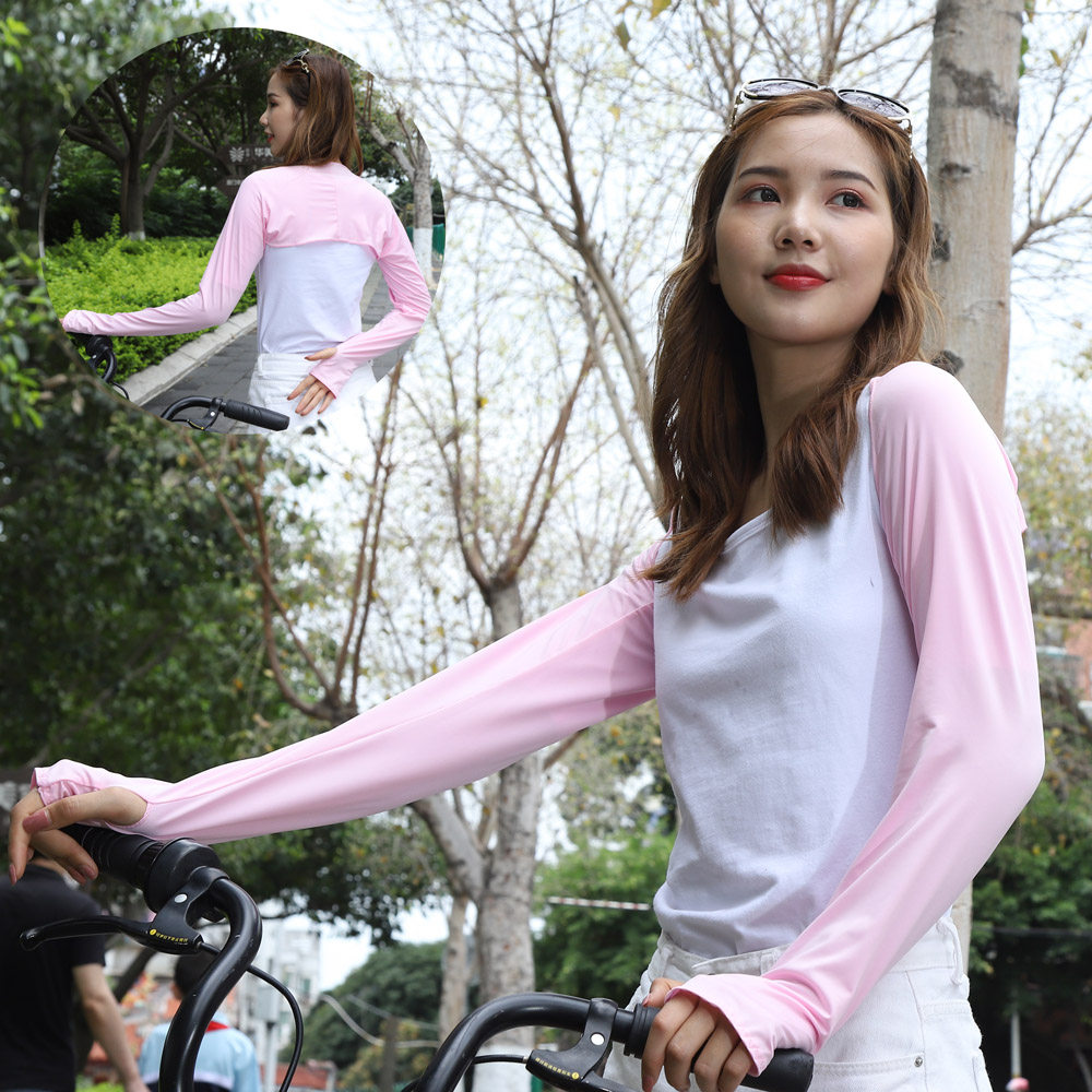 Summer sunscreen sleeves men's and women's ice silk arm pads outdoor riding electric motorcycle sports shawls breathable shoulders