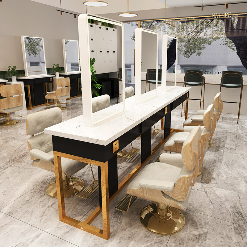 New Beauty Hair Beauty Mirror Desk Brief Fashion Wind & Dyeing Makeup Mirror Hair Salon Hair Salon Hair Salon Special Haircut Mirror-Taobao