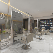 Net red barbershop mirror hair salon stainless steel hair mirror table simple full body floor mirror light luxury style hair mirror