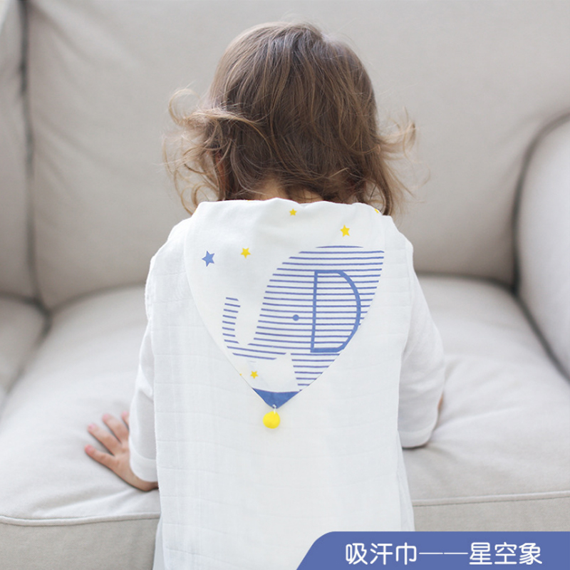 Baby pure cotton sucking sweat scarves baby boy compartments sweat scarves large number padded back towels CUHK Tong All cotton Kindergarten thin summer