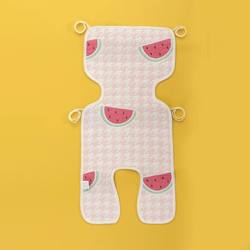 Baby outing stroller mat pure cotton gauze running rabbit soft stroller seat cushion child safety seat cushion four seasons