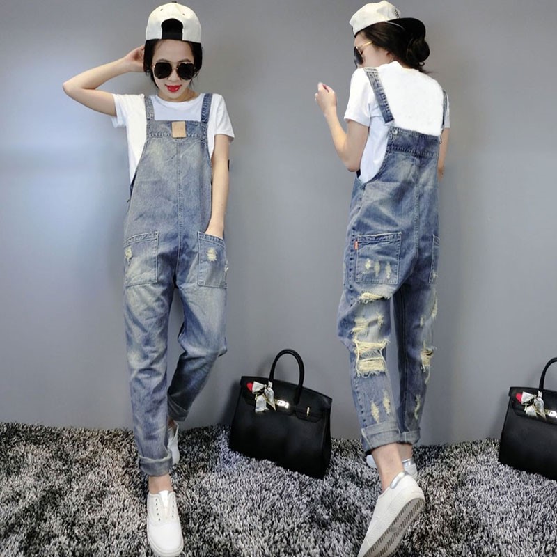 Inins ultra-fire holding baby bag pants Korean version loose European stand Hole Jeans women's pants Women Summer 2020 New