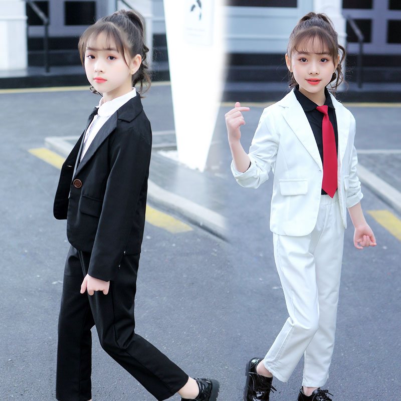 Girls' suits three-piece set 2022 spring style Western style Korean version fashion British catwalk girls small suits